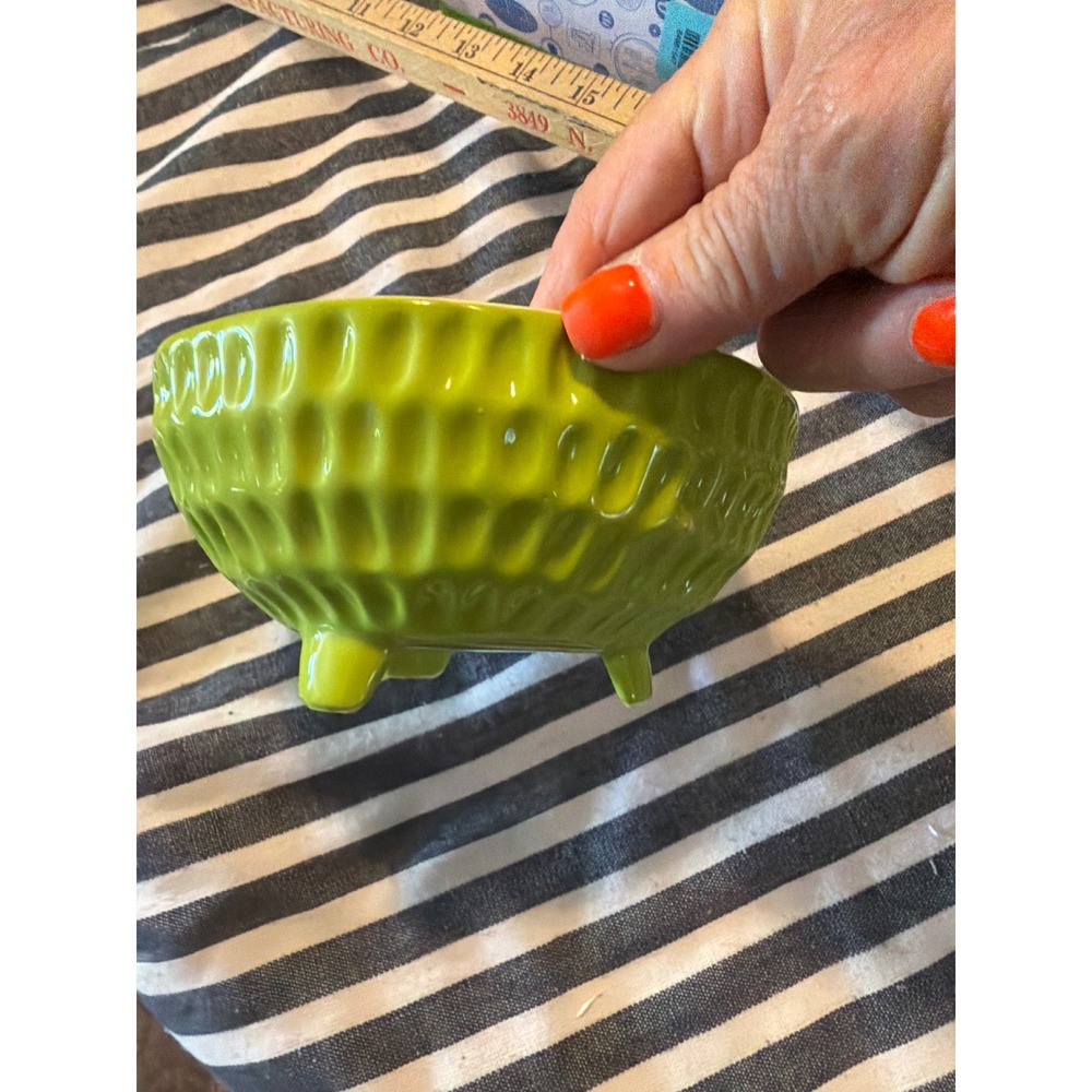 Mud Pie Lets Guac About It Ceramic Footed Guacamole Dip Bowl Lime Green 5.5 inch